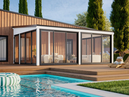 Attached Conservatory Lumi 23.3 m² Slide, painted white