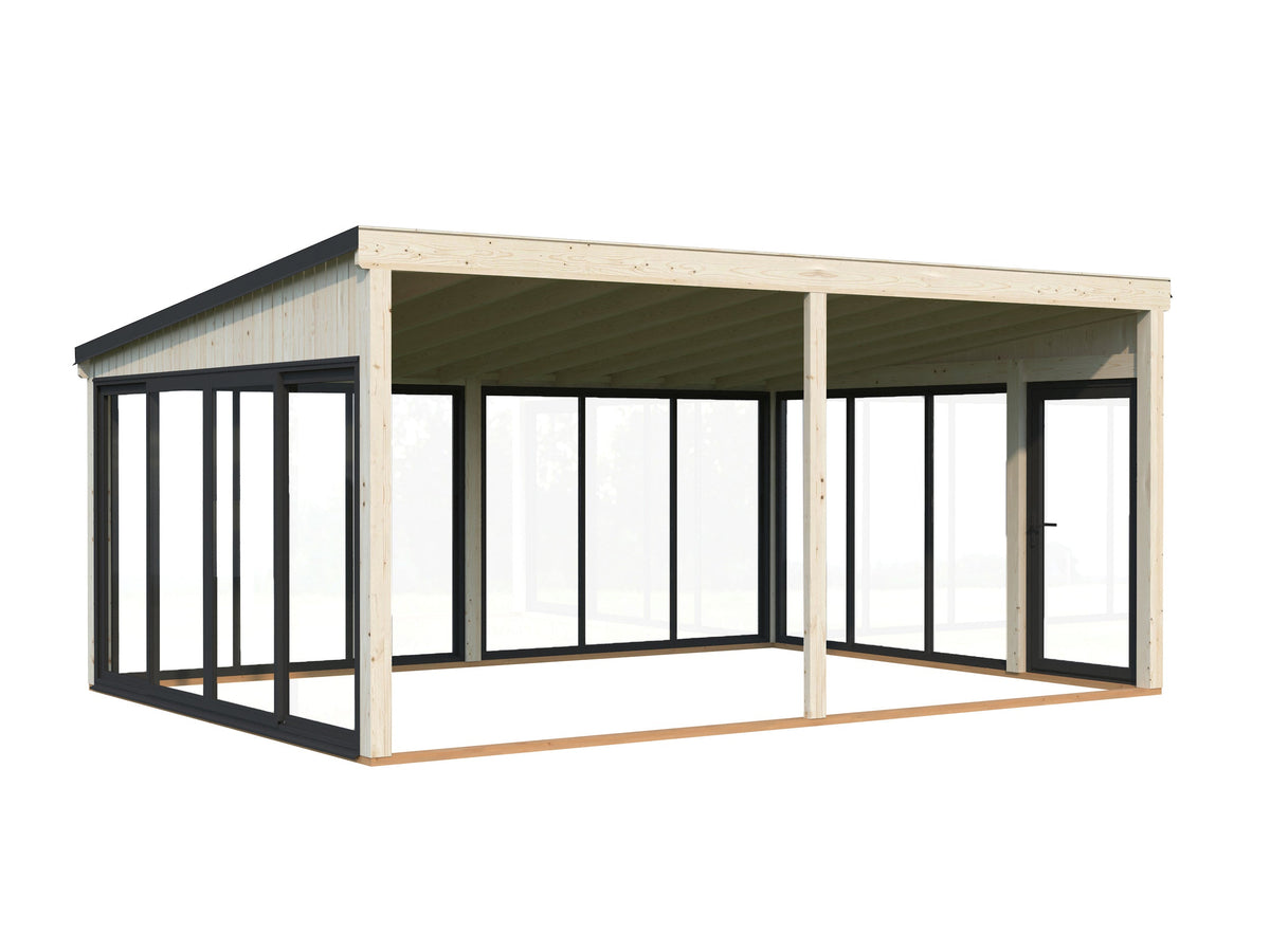 Attached Conservatory Lumi 23.3 m² Slide Plus, untreated