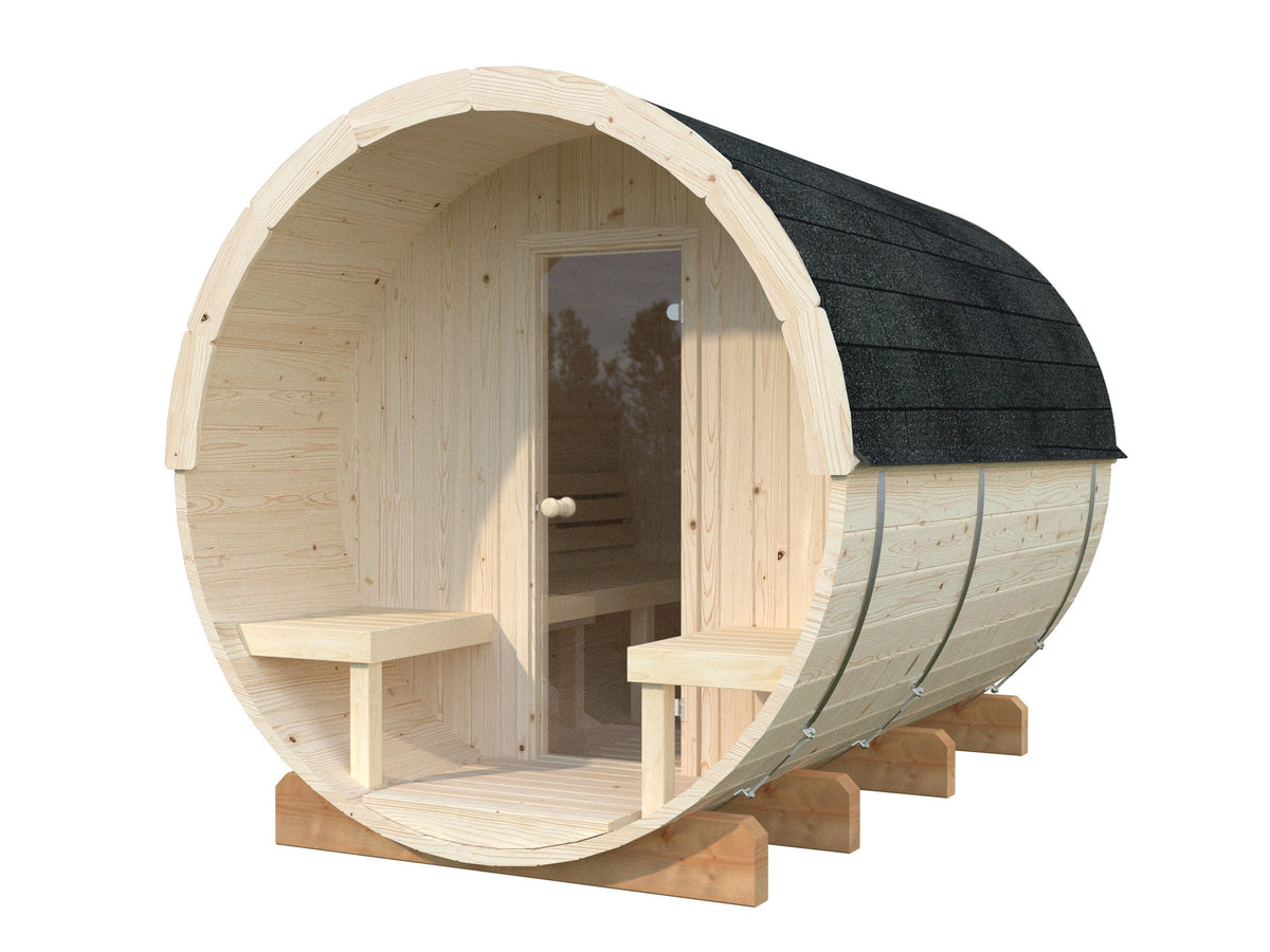 Barrel Sauna Anita L, 2.08 × Ø2.2 m, 2/4 (lying/seated)