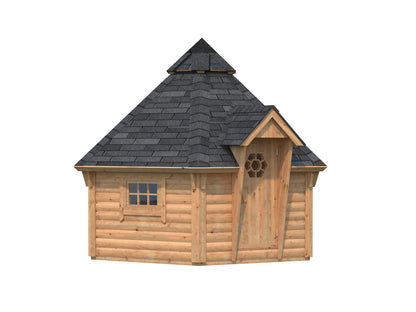 BBQ Hut Eva 8.7 m², brown dip-treated