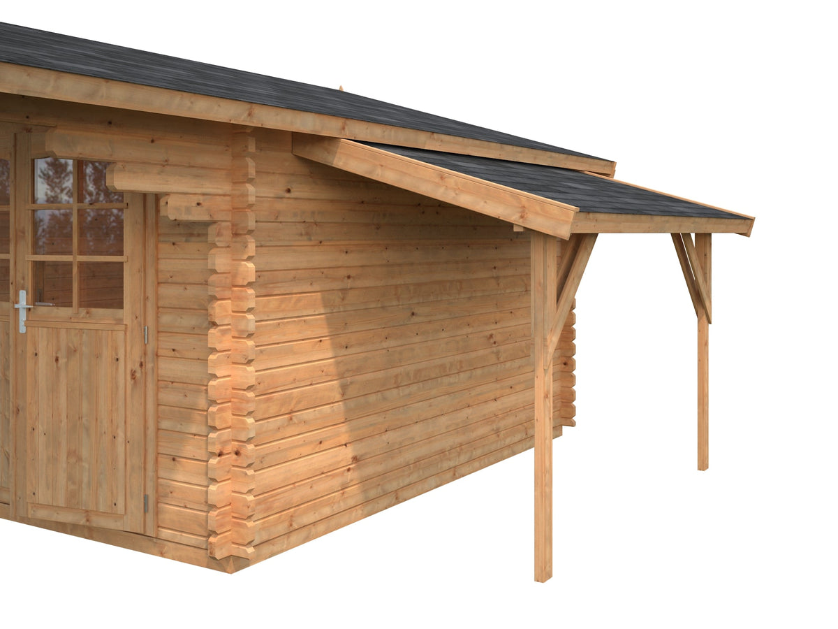 Canopy roof extension, brown dip-treated