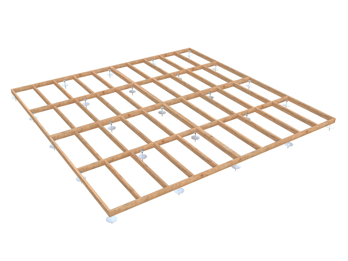 Foundation frame 6x6 m (incl. LogFoot), brown dip-treated