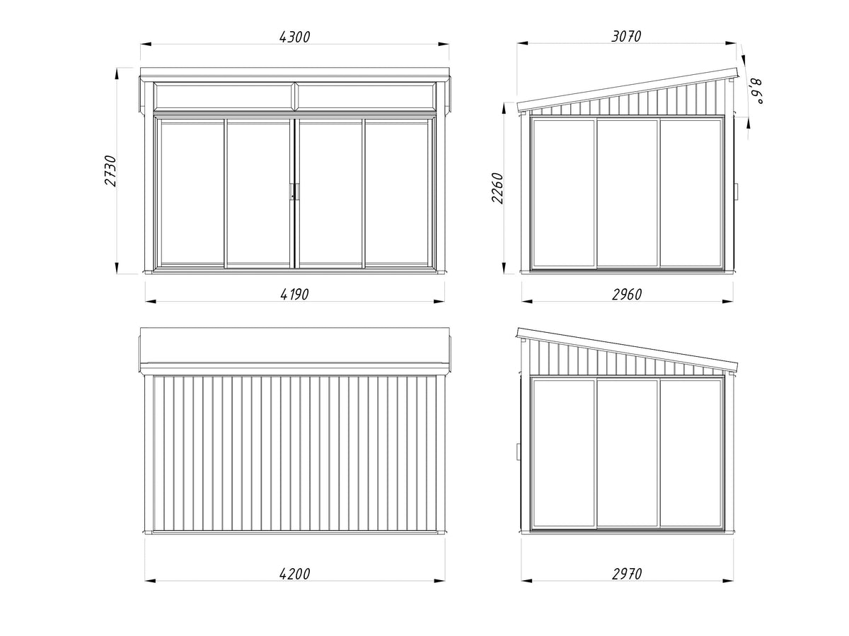 Freestanding Conservatory Saga 11.6 m² Slide