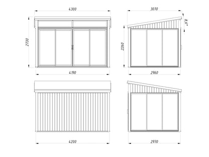 Freestanding Conservatory Saga 11.6 m² Slide Plus