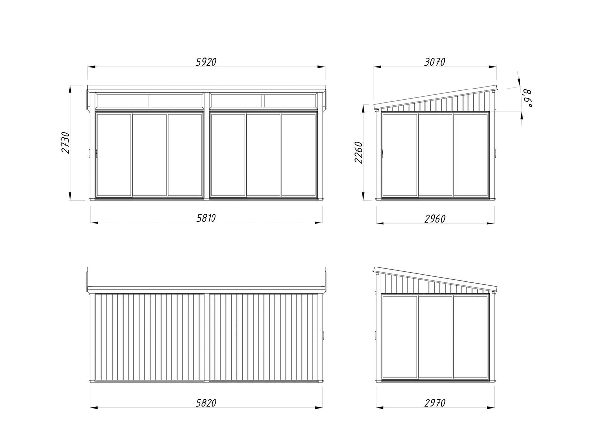 Freestanding Conservatory Saga 16.2 m² Slide