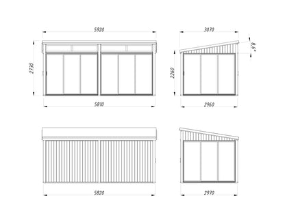Freestanding Conservatory Saga 16.2 m² Slide