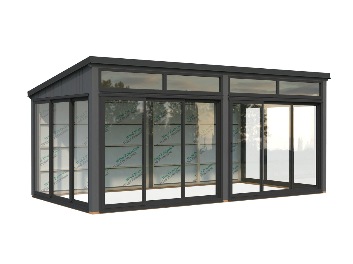 Freestanding Conservatory Saga 16.2 m² Slide Plus, painted grey