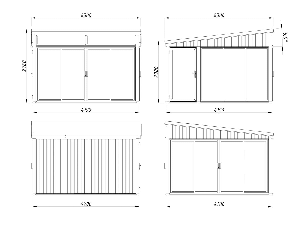 Freestanding Conservatory Saga 16.6 m² Slide