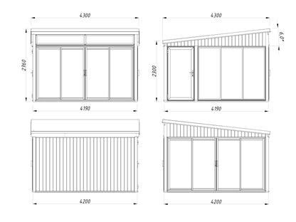 Freestanding Conservatory Saga 16.6 m² Slide Plus