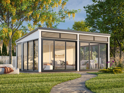 Freestanding Conservatory Saga 23.3 m² Slide, painted white