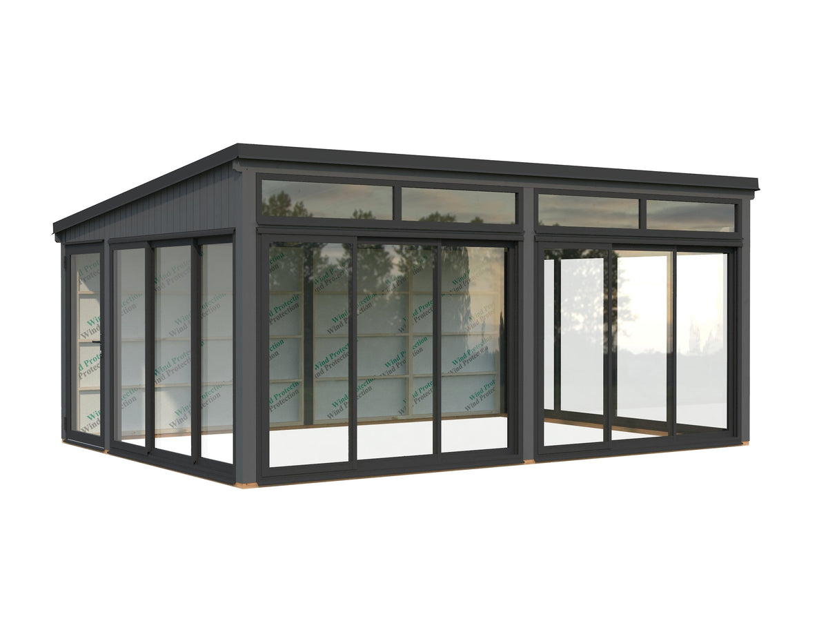 Freestanding Conservatory Saga 23.3 m² Slide, painted grey