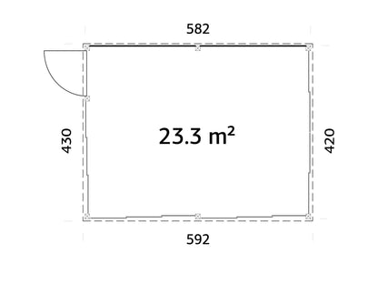 Freestanding Conservatory Saga 23.3 m² Slide