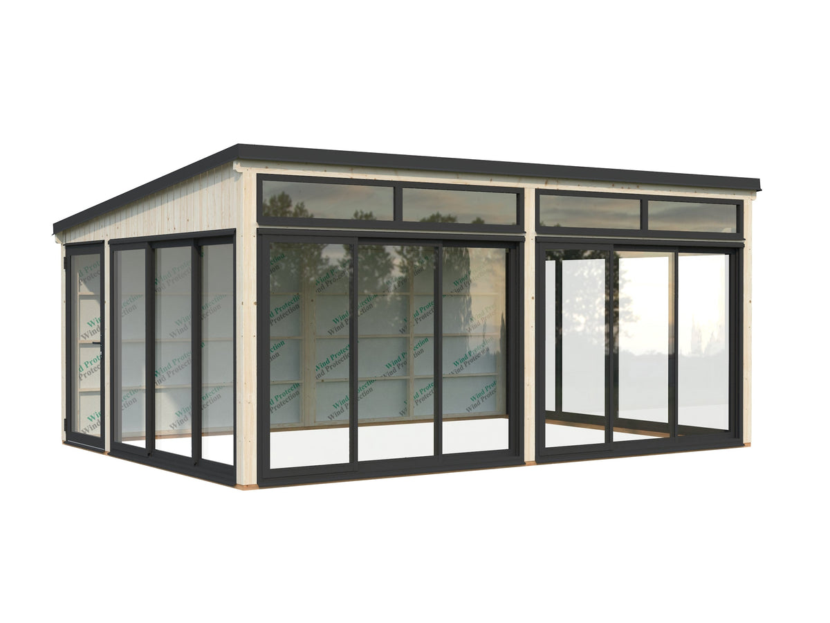 Freestanding Conservatory Saga 23.3 m² Slide Plus, untreated