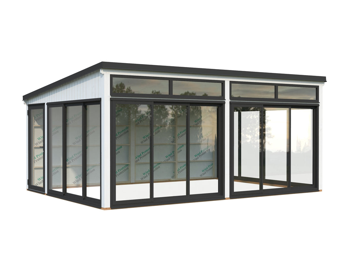 Freestanding Conservatory Saga 23.3 m² Slide Plus, painted white