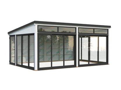 Freestanding Conservatory Saga 23.3 m² Slide Plus, painted white