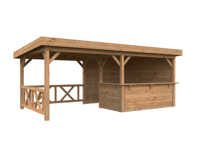 Garden Bar Lenna 16.6 m² Set 310, brown dip-treated