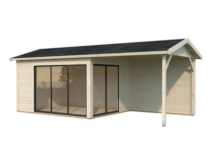 Garden Cabin Amanda 11.2+7.8 m² Slide, untreated