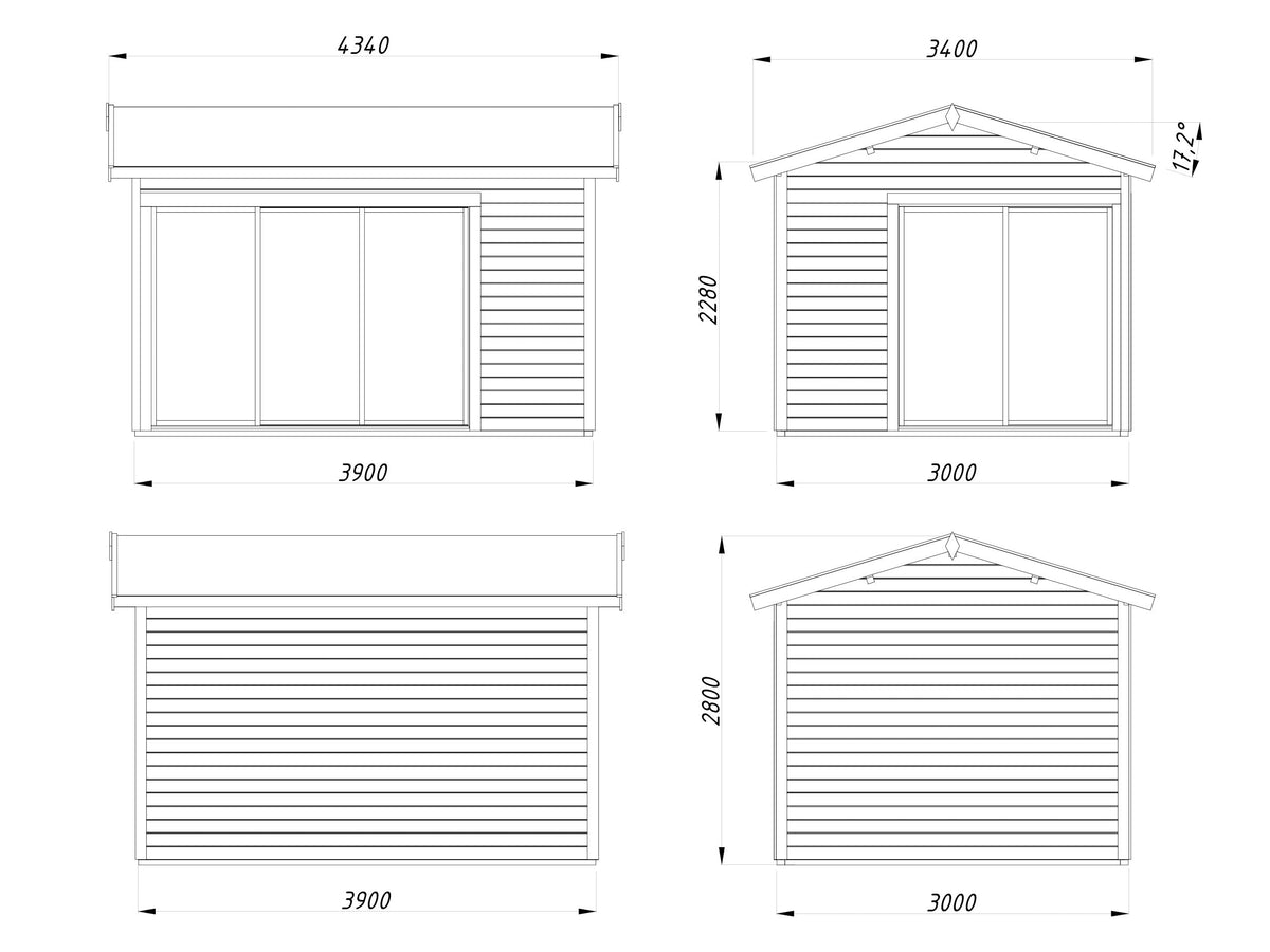Garden Cabin Amanda 11.2 m² Slide Plus