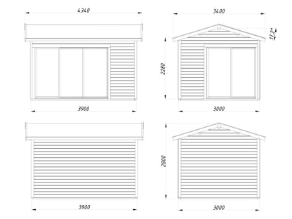 Garden Cabin Amanda 11.2 m² Slide Plus