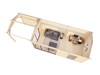 Garden Cabin Amanda 17.1+7.8 m² Slide Plus