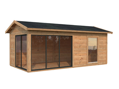 Garden Cabin Amanda 17.1 m² Slide, brown dip-treated