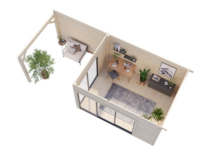 Garden Cabin Andrea 11.2+7.9 m² Slide