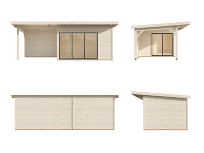 Garden Cabin Andrea 11.2+7.9 m² Slide Plus