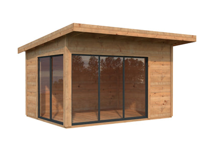 Garden Cabin Andrea 11.2 m² Slide Plus, brown dip-treated