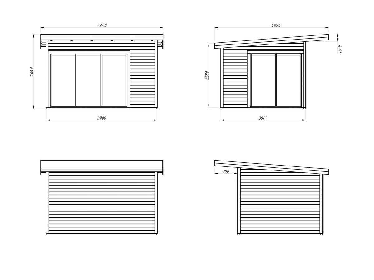 Garden Cabin Andrea 11.2 m² Slide Plus