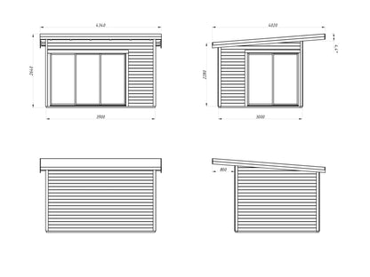 Garden Cabin Andrea 11.2 m² Slide Plus
