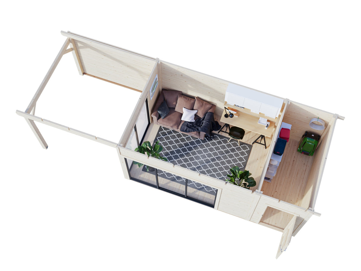 Garden Cabin Andrea 15.2+7.9 m² Slide Plus