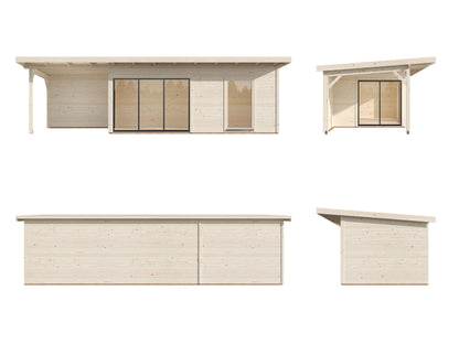 Garden Cabin Andrea 17.1+7.9 m² Slide