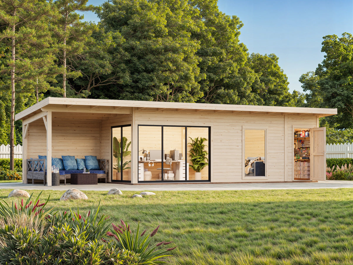 Garden Cabin Andrea 21.1+7.9 m² Slide