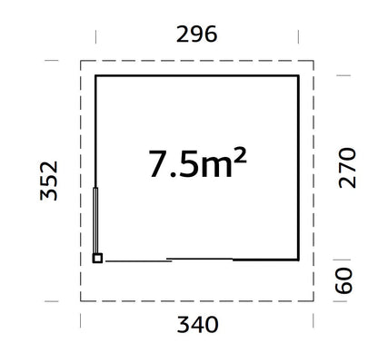 Garden Cabin Andrea 7.5 m² Slide Plus
