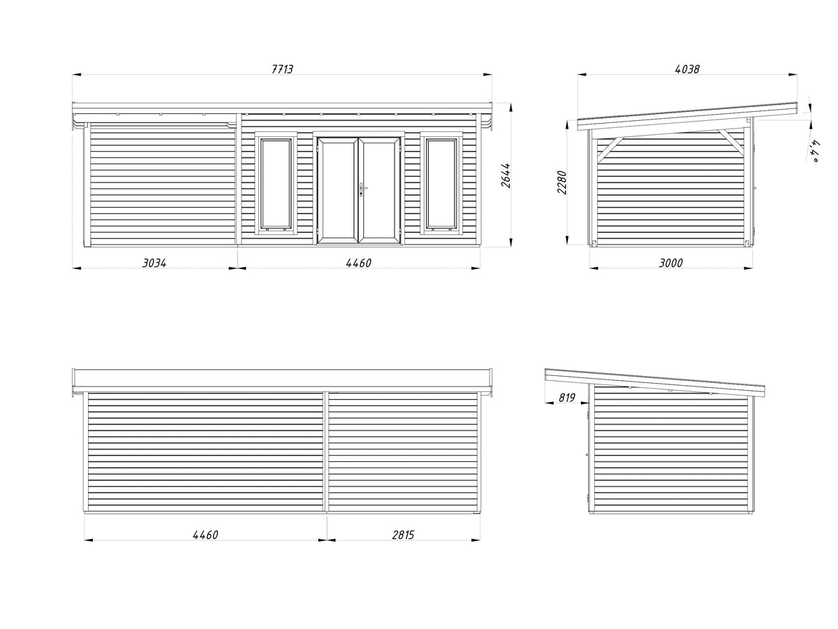 Garden Cabin Aurelia 12.7+7.9 m²