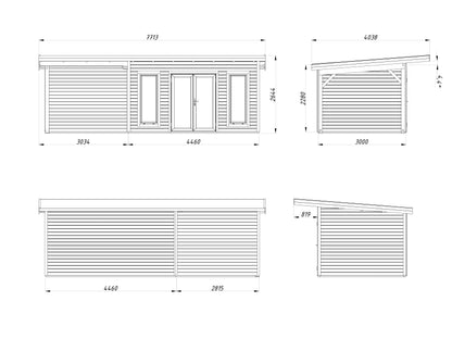 Garden Cabin Aurelia 12.7+7.9 m²
