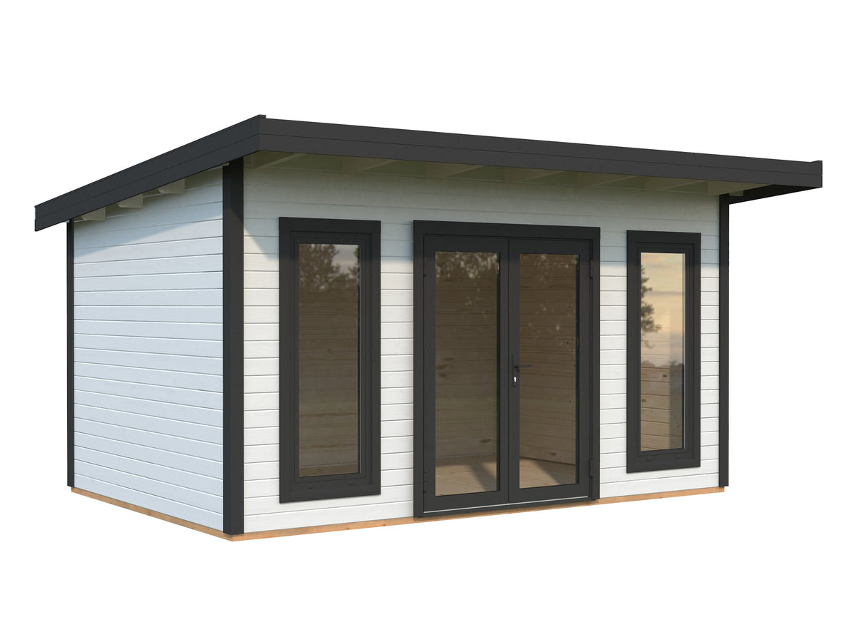 Garden Cabin Aurelia 12.7 m², white with anthracite trim