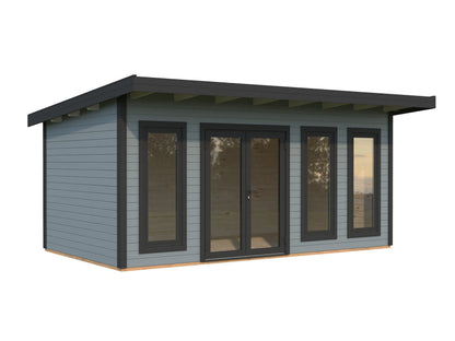 Garden Cabin Aurelia 15.2 m², light grey with anthracite trim