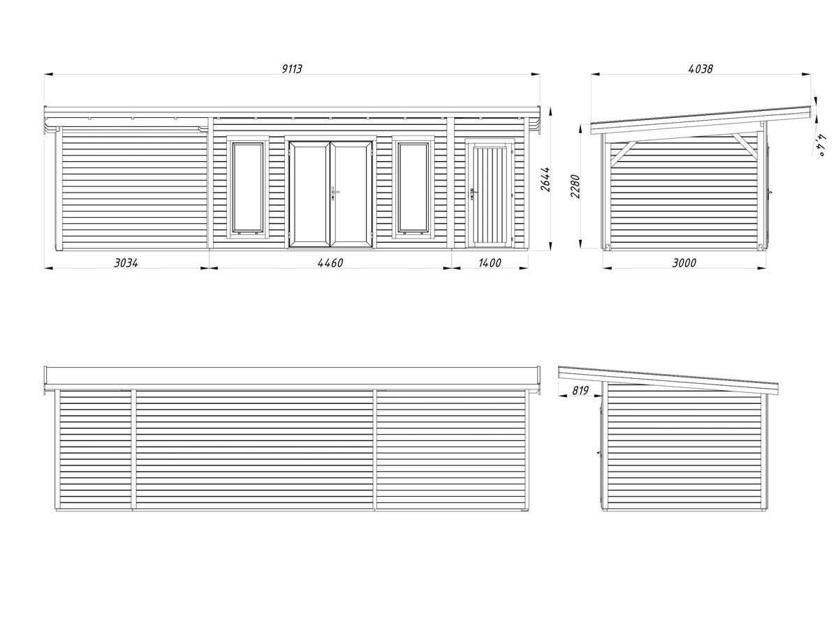 Garden Cabin Aurelia 16.7+7.9 m²