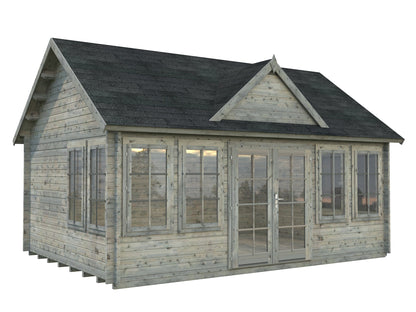 Garden Cabin Claudia 19.4 m², grey dip-treated