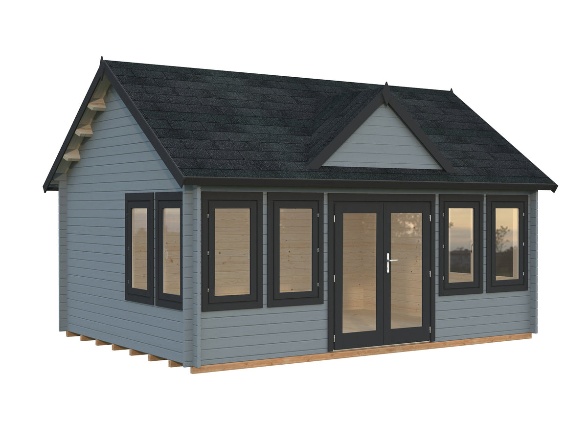 Garden Cabin Claudia 19.4 m², light grey with anthracite trim