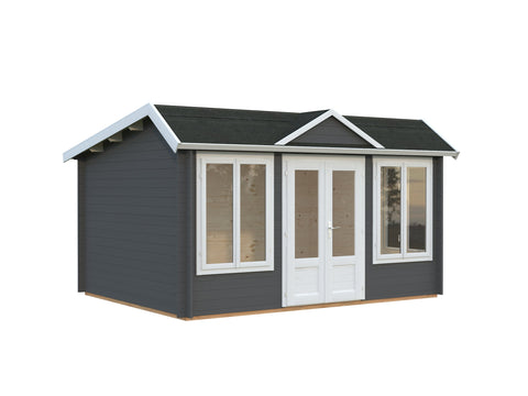 Grey with white trim