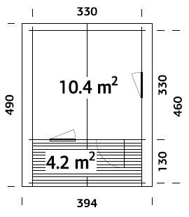 Garden Cabin Emma 10.4+4.2 m²