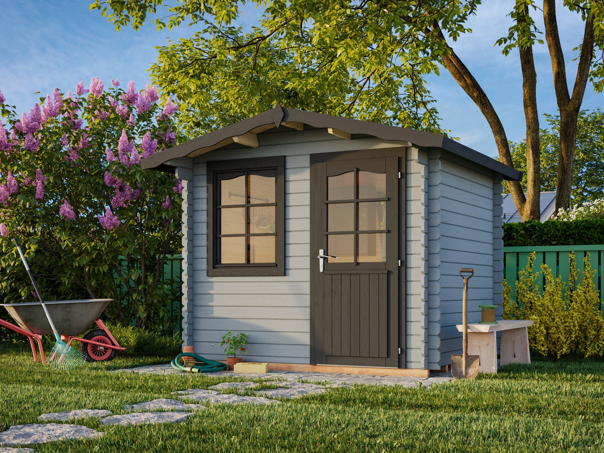 Garden Cabin Emma 4.6 m², light grey with anthracite trim