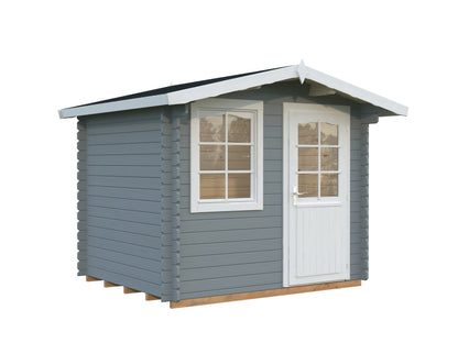 Garden Cabin Emma 4.6 m², light grey with white trim