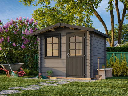 Garden Cabin Emma 4.6 m², grey with anthracite trim