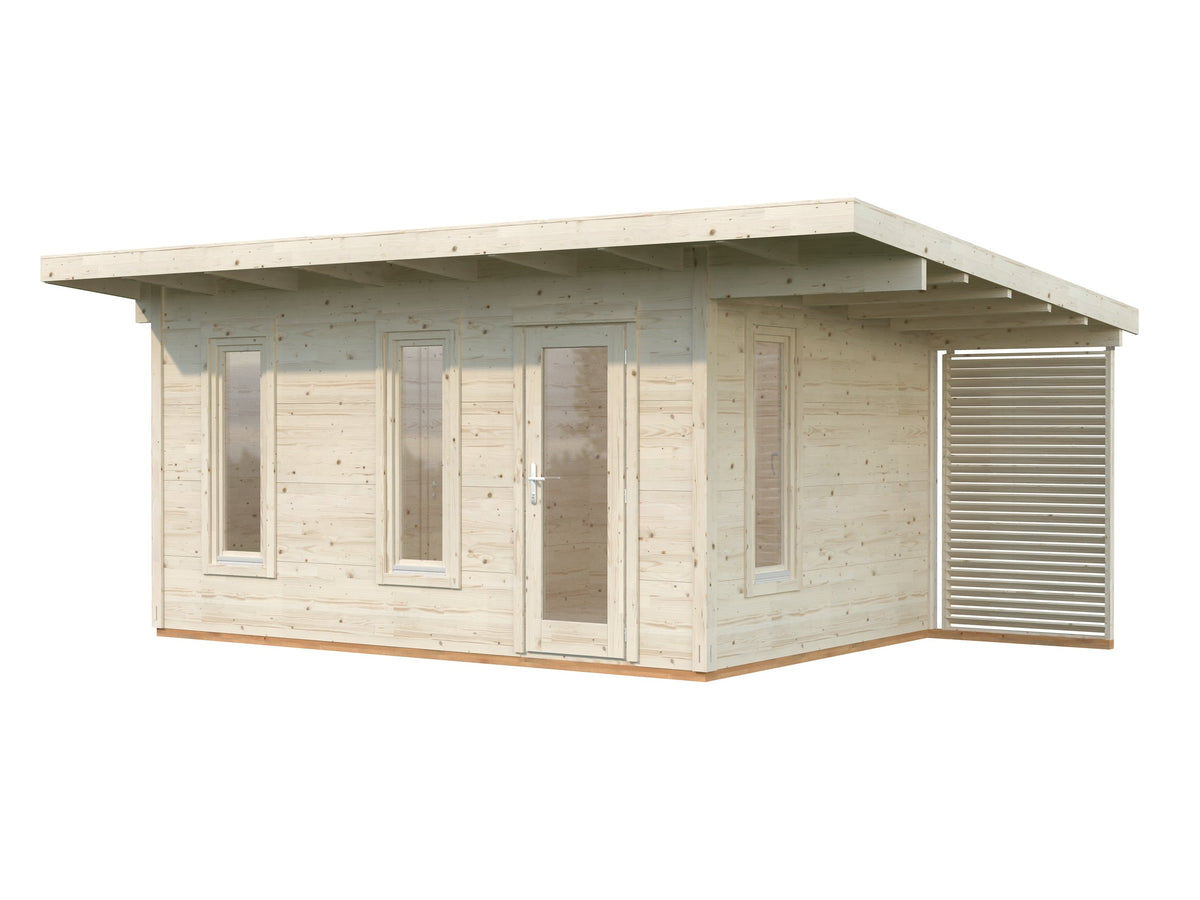 Garden Cabin Grace 12.4+4.1 m², untreated