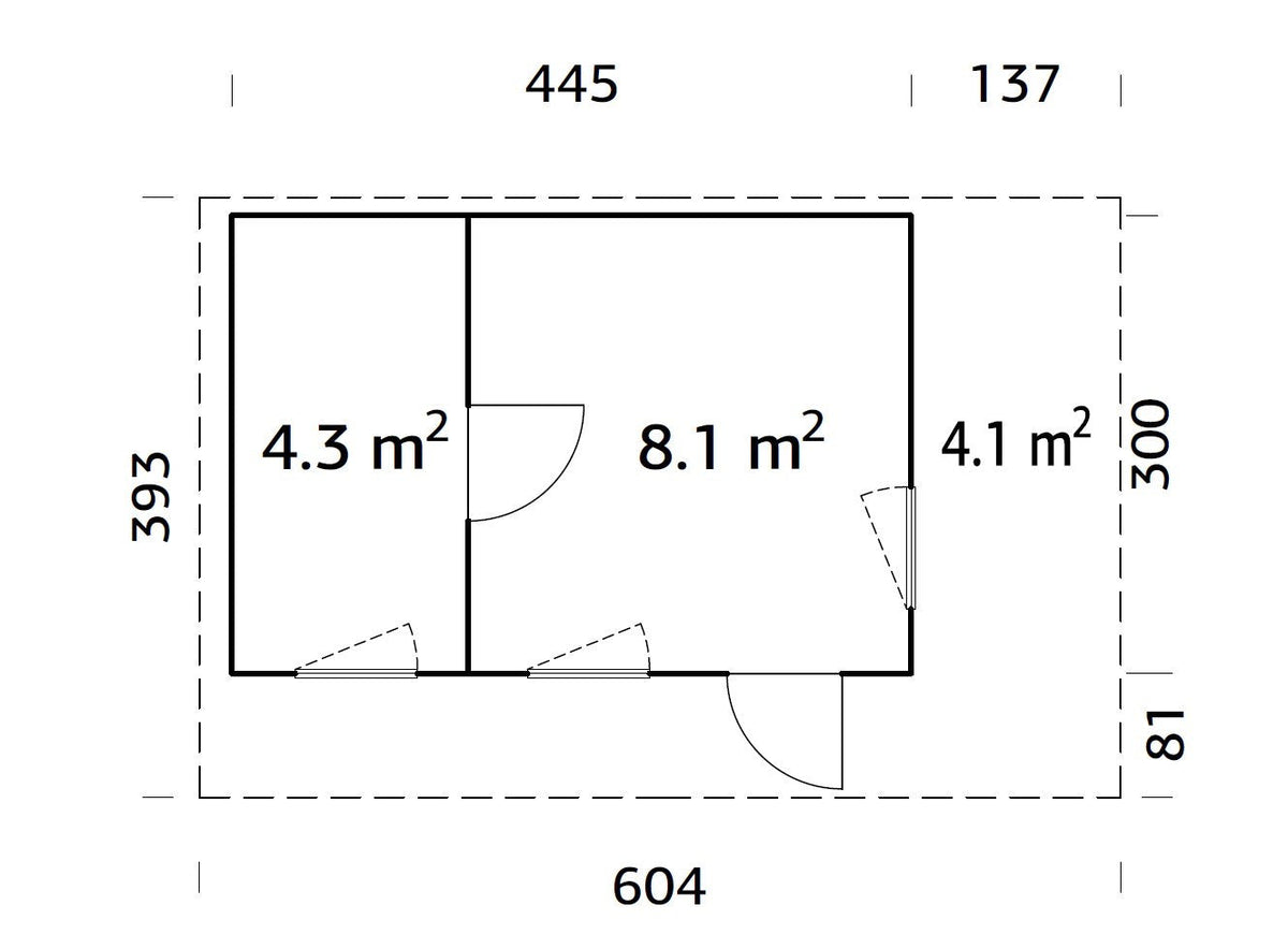 Garden Cabin Grace 12.4+4.1 m²