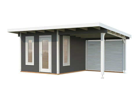Grey with white trim