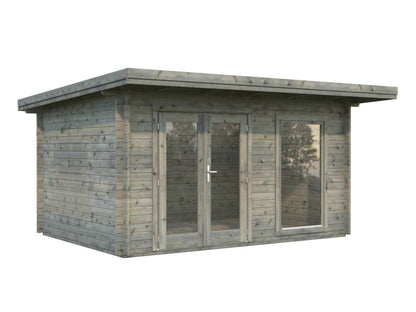 Garden Cabin Heidi 11.7 m², grey dip-treated